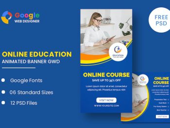 Online Course Animated Banner GWD Yazı Tipi