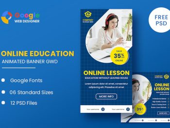 Online Course Animated Banner GWD Yazı Tipi