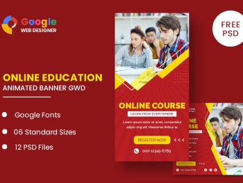 Online Course Animated Banner GWD Yazı Tipi