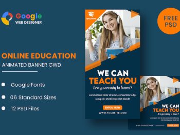 Online Education Animated Banner Google Web Design Yazı Tipi