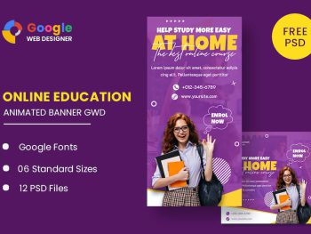 Online Education Animated Banner Google Web Design Yazı Tipi