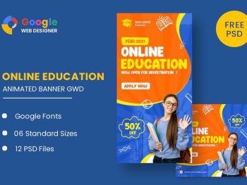 Online Education HTML5 Banner Ads GWD Yazı Tipi