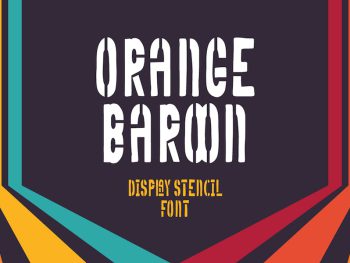 Orange Baroon - Stencil Font Yazı Tipi