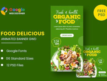 Organic Food Animated Banner GWD Yazı Tipi