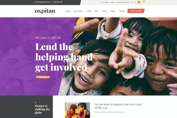 Oxpitan - Nonprofit Charity WordPress Teması