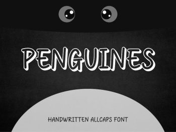 Penguines - Handwritten Allcaps Font Yazı Tipi