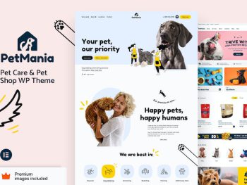 PetMania - Pet Care & Shop - Elementor Pro Theme WordPress Teması