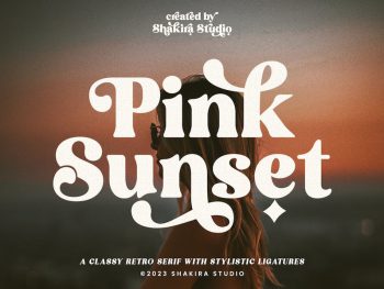 Pink Sunset - Modern Retro Serif Yazı Tipi