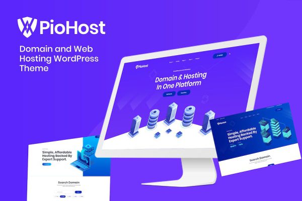 Piohost - Domain Web Hosting Elementor WordPress Teması