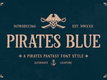 Pirates Blue - A Pirates Fantasy Font Yazı Tipi