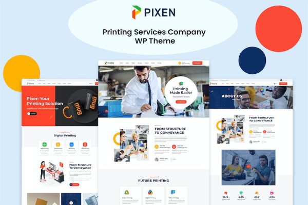 Pixeen - Printing Services Company WordPress Teması