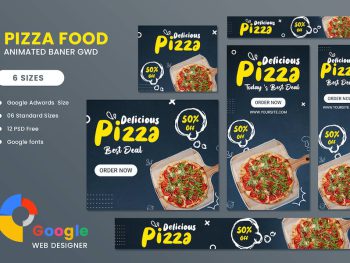 Pizza Food Google Adwords HTML5 Banner Ads GWD Yazı Tipi