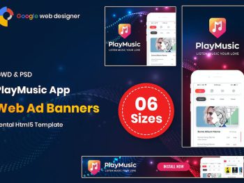 Play Music App Banners GWD Yazı Tipi