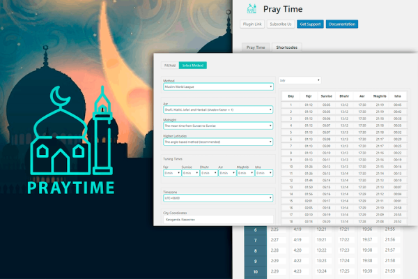 PrayTimes - Islamic Prayer Time WordPress Plugin WordPress Eklentisi