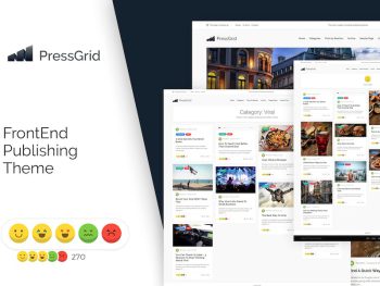 PressGrid Frontend Publish Reaction & Multimedia WordPress Teması