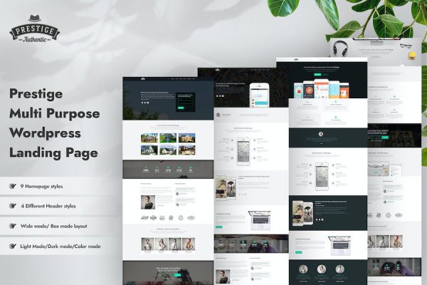 Prestige - Multi Purpose  Landing Pages WordPress Teması