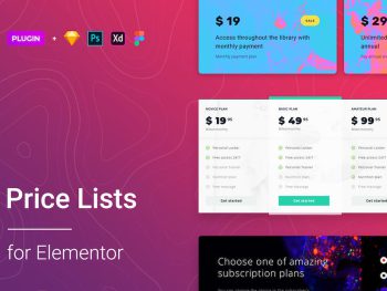 Price List for Elementor WordPress Eklentisi