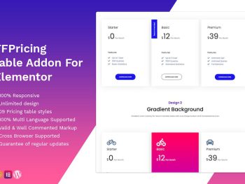 Pricing Table addon - widget for Elementor WordPress Eklentisi