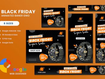 Product Sale Black Friday Banner Set Template Yazı Tipi