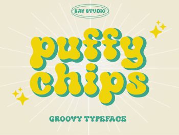 Puffy chips retro typeface Yazı Tipi