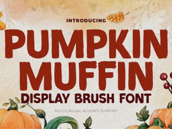Pumpkin Muffin - Display Brush Font Yazı Tipi