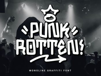 Punk Rotten - Monoline Graffiti Font Yazı Tipi