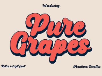 Pure Grapes Retro Cursive Font Yazı Tipi