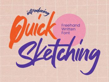 Quick Sketching - Freehand Written Font Yazı Tipi