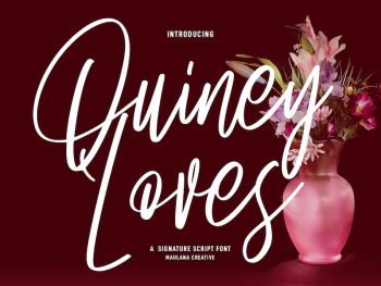 Quiney Loves Signature Script Font Yazı Tipi