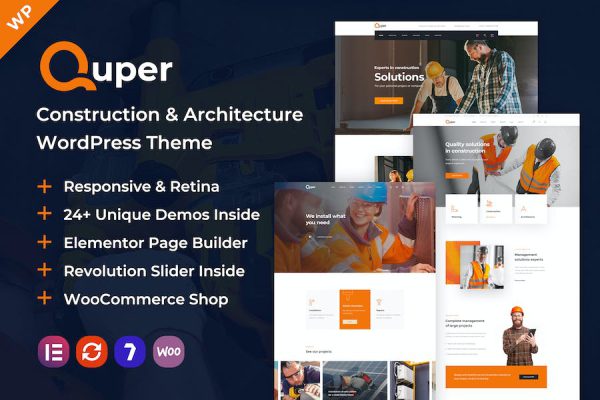 Quper - Construction and Architecture WP Theme WordPress Teması