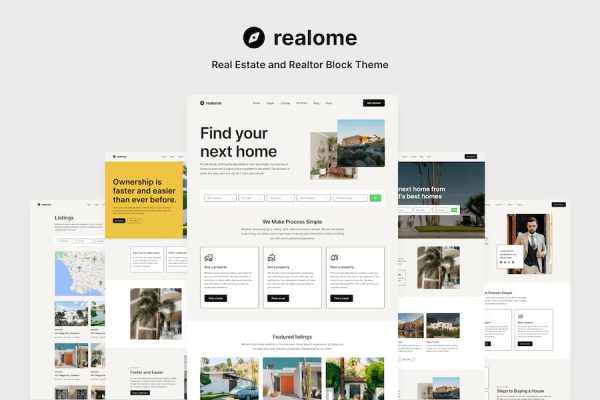 Realome - Real Estate and Realtor Block Theme WordPress Teması