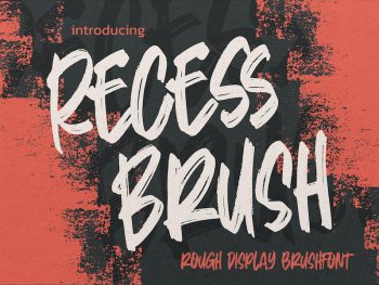 Recess Brush - Rough Display Brush Font Yazı Tipi