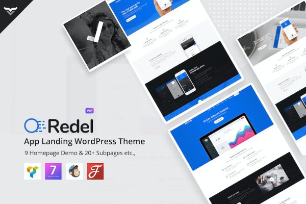 Redel - Responsive App Landing WordPress Teması