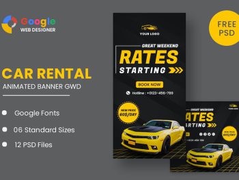 Rent Car HTML5 Banner Ads GWD Yazı Tipi