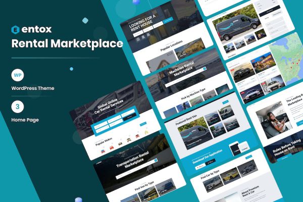 Rental Marketplace - Entox WordPress Teması