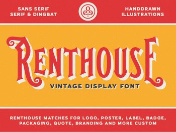 Renthouse - Vintage Display Font Yazı Tipi