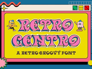 Retro Centro a Retro Groovy Font Yazı Tipi