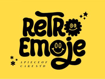 Retro Emoje - A Playful Groovy Font Yazı Tipi