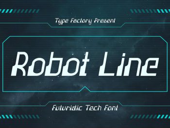 Robot Line - Futuristic Tech Font Yazı Tipi