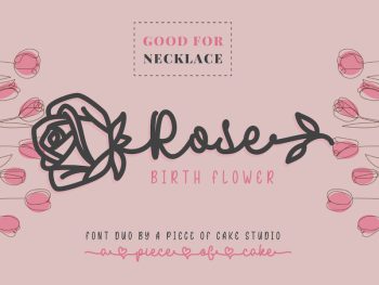 Rose Birth Flower - An Ornament Script Font Yazı Tipi