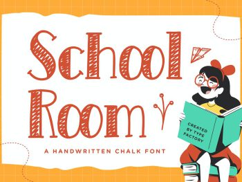 School Room - A Handwritten Chalk Font Yazı Tipi