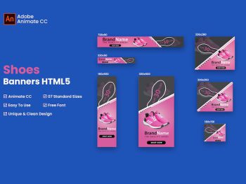 Shoes Banner Ad Animated HTML5 - Animate CC Yazı Tipi