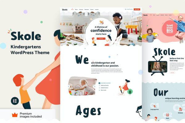 Skole - Children Kindergarten Elementor Pro Theme WordPress Teması