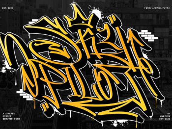 Skypilot | Layered Graffiti Font Yazı Tipi