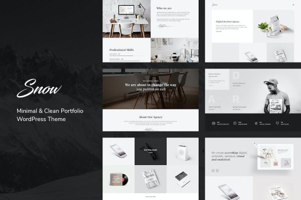 Snow - Minimal & Clean  Portfolio Theme WordPress Teması