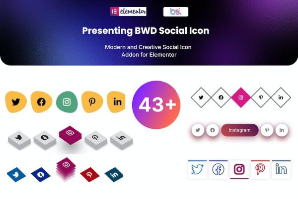Social Media Icon addon for elementor WordPress Eklentisi