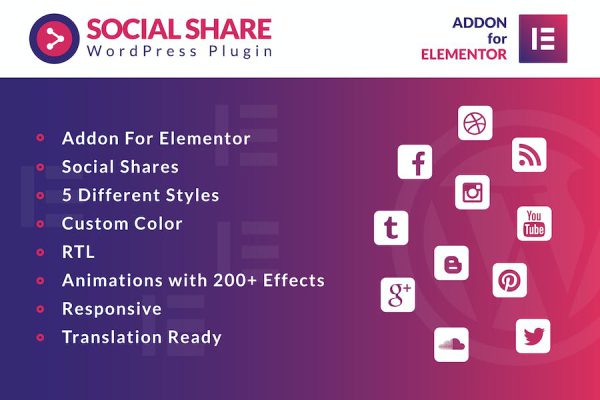 Social Share for Elementor WordPress Plugin WordPress Eklentisi