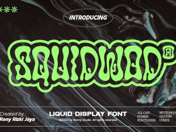 Squidwod - Liquid Display Font Yazı Tipi