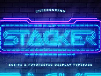 Stacker - Neon Sci-fi Futuristic Yazı Tipi