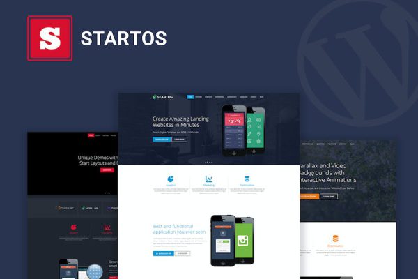 Startos - Modern App Landing Page WordPress Teması